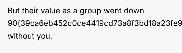 But their value as a group went down 90{39ca6eb452c0ce4419cd73a8f3bd18a23fe95ab4febb092bc2ab1b542eeea82f} without...