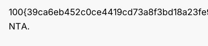 100{39ca6eb452c0ce4419cd73a8f3bd18a23fe95ab4febb092bc2ab1b542eeea82f} NTA.