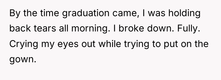 By the time graduation came, I was holding back tears...