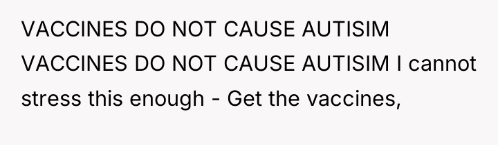 VACCINES DO NOT CAUSE AUTISIM VACCINES DO NOT CAUSE AUTISIM...