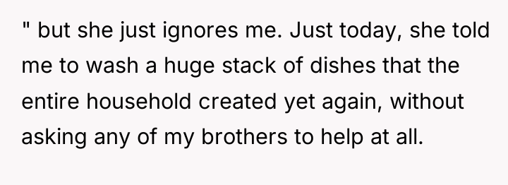 " but she just ignores me. Just today, she told...