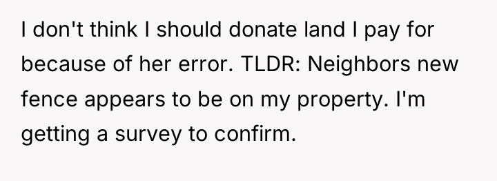 I don't think I should donate land I pay for...