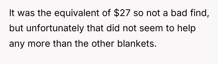 It was the equivalent of $27 so not a bad...