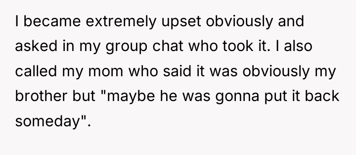 I became extremely upset obviously and asked in my group...