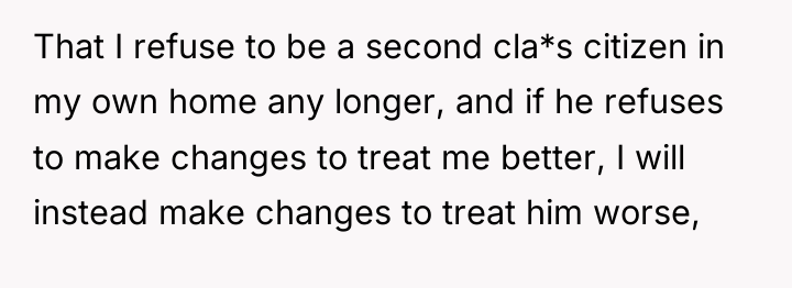 That I refuse to be a second cla*s citizen in...
