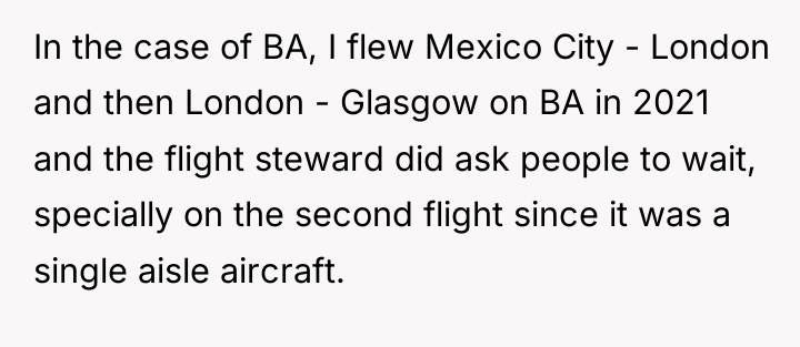 In the case of BA, I flew Mexico City -...