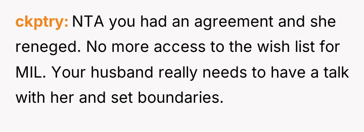 ckptry NTA you had an agreement and she reneged. No...