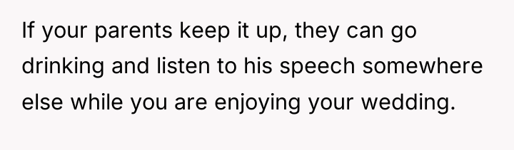 If your parents keep it up, they can go drinking...