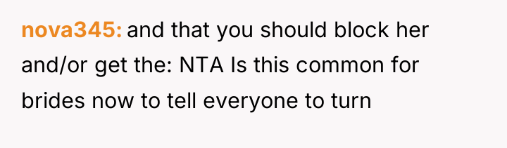 nova345 and that you should block her and/or get the:...