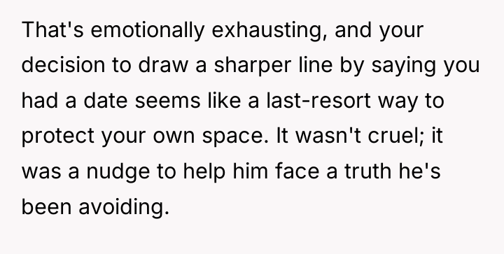 That's emotionally exhausting, and your decision to draw a sharper...