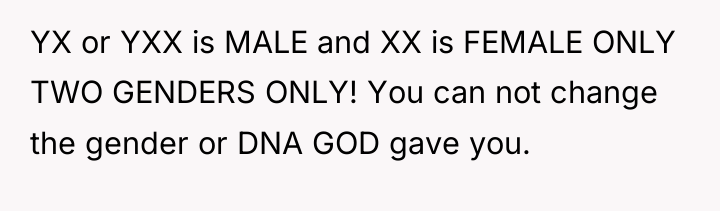YX or YXX is MALE and XX is FEMALE ONLY...