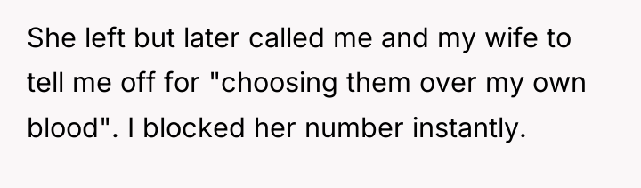 She left but later called me and my wife to...