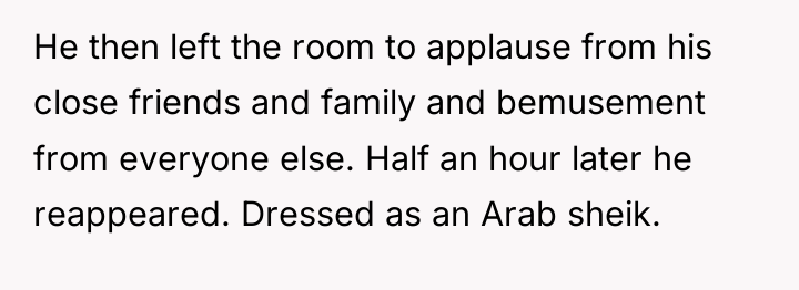He then left the room to applause from his close...