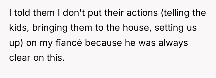 I told them I don't put their actions (telling the...