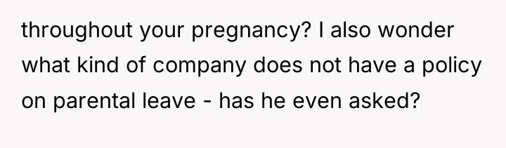 throughout your pregnancy? I also wonder what kind of company...