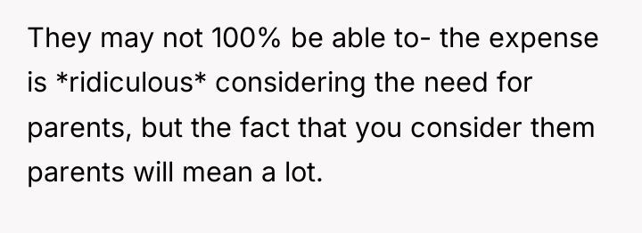 They may not 100% be able to- the expense is...