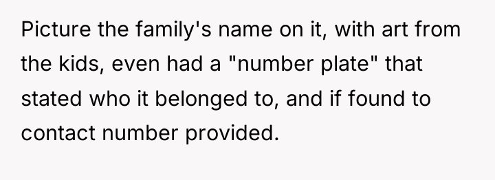 Picture the family's name on it, with art from the...