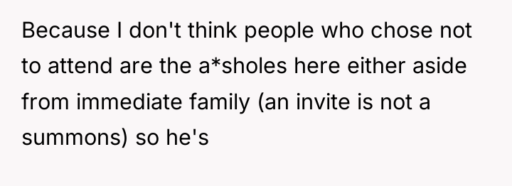 Because I don't think people who chose not to attend...