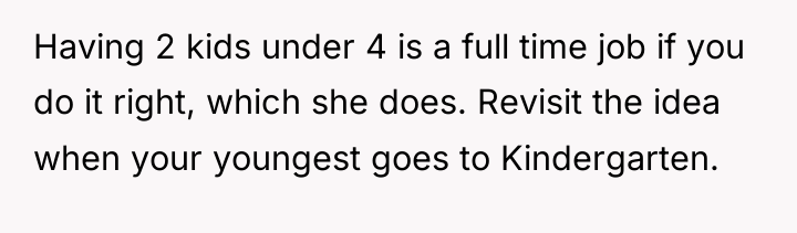 Having 2 kids under 4 is a full time job...