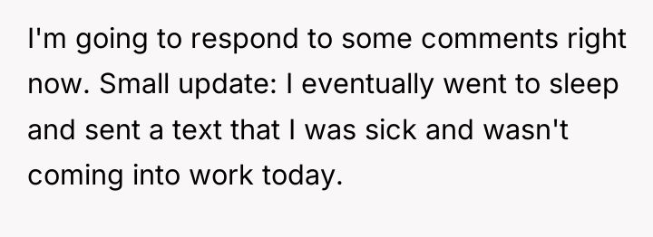 I'm going to respond to some comments right now. Small...
