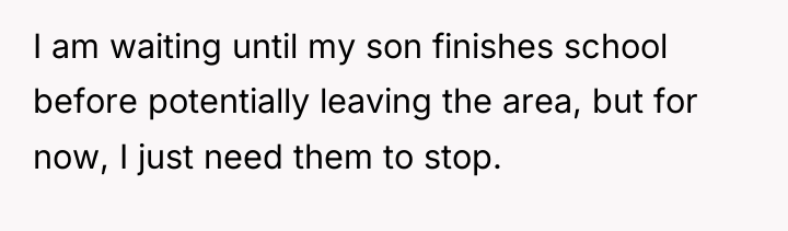 I am waiting until my son finishes school before potentially...