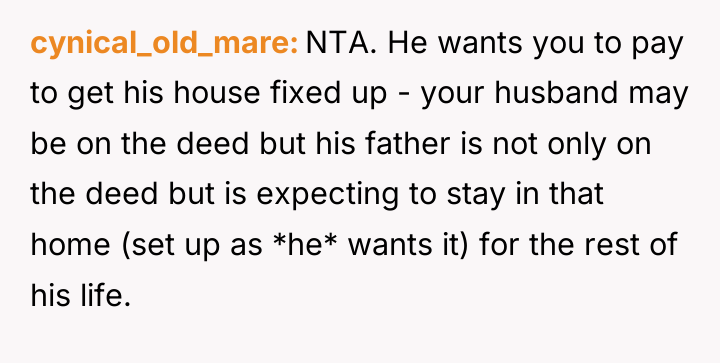 cynical_old_mare NTA. He wants you to pay to get his...