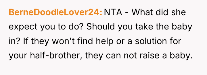 BerneDoodleLover24 NTA - What did she expect you to do?...