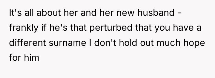 It's all about her and her new husband - frankly...