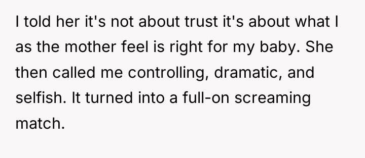 I told her it's not about trust it's about what...