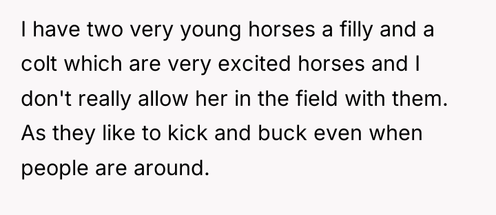 I have two very young horses a filly and a...