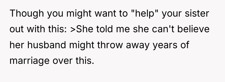 Though you might want to "help" your sister out with...