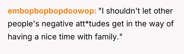 embopbopbopdoowop "I shouldn't let other people's negative att*tudes get in...