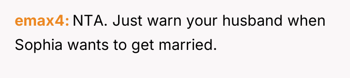 emax4 NTA. Just warn your husband when Sophia wants to...
