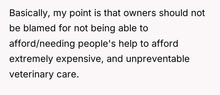 Basically, my point is that owners should not be blamed...