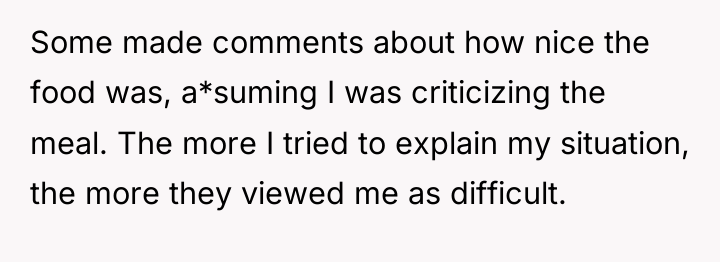 Some made comments about how nice the food was, a*suming...