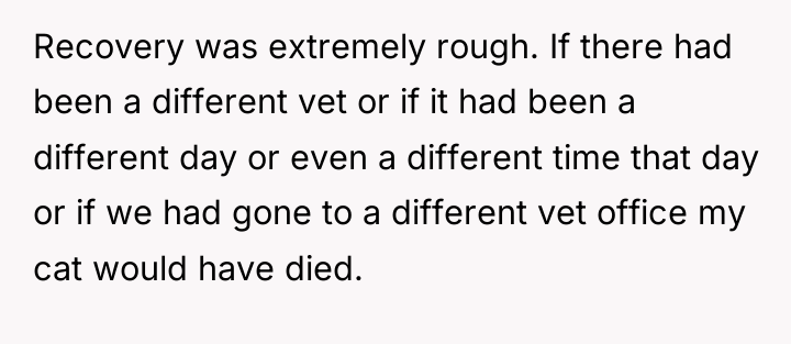 Recovery was extremely rough. If there had been a different...