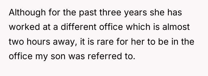 Although for the past three years she has worked at...
