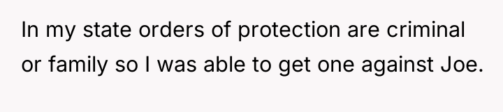 In my state orders of protection are criminal or family...