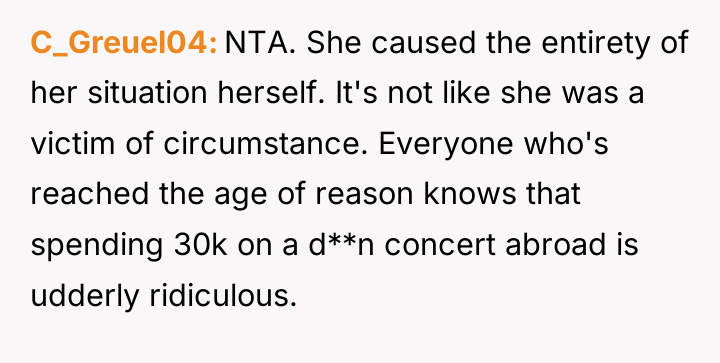 C_Greuel04 NTA. She caused the entirety of her situation herself....
