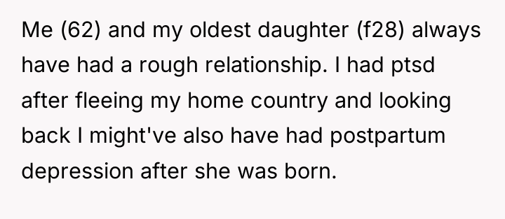 Me (62) and my oldest daughter (f28) always have had...