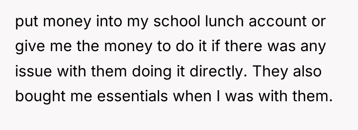 put money into my school lunch account or give me...