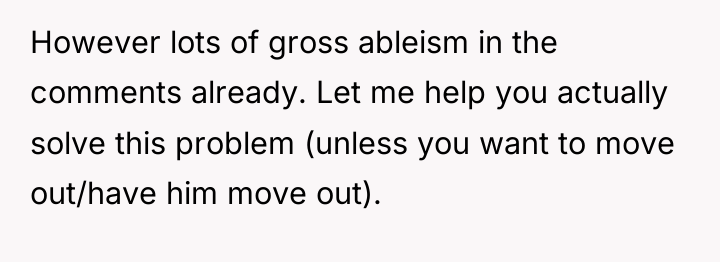 However lots of gross ableism in the comments already. Let...
