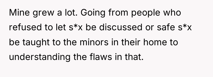 Mine grew a lot. Going from people who refused to...