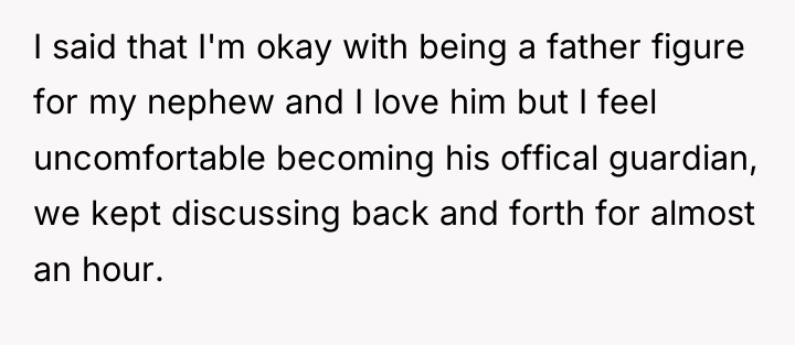 I said that I'm okay with being a father figure...