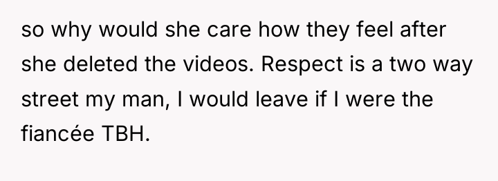 so why would she care how they feel after she...
