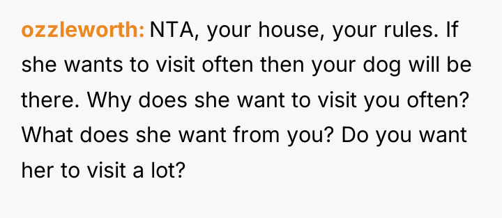 ozzleworth NTA, your house, your rules. If she wants to...
