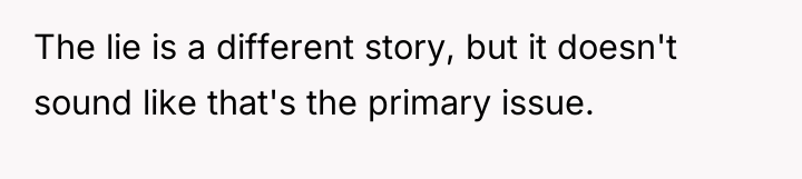 The lie is a different story, but it doesn't sound...