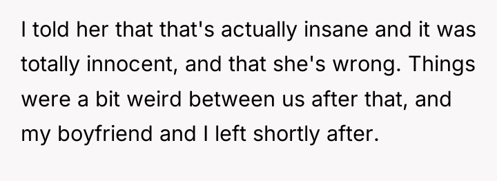I told her that that's actually insane and it was...