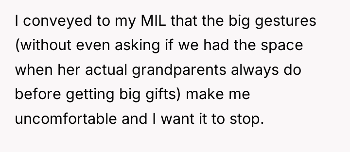 I conveyed to my MIL that the big gestures (without...