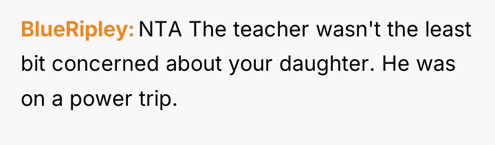 BlueRipley NTA The teacher wasn't the least bit concerned about...